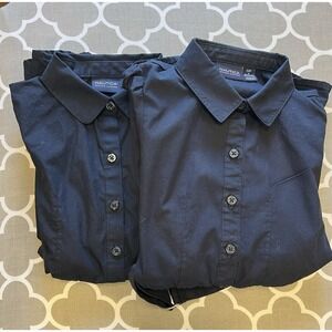 Girls 4T Nautica School Uniform Dress Blue w/Belt Lot of 2